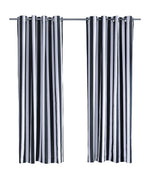 Coastal Stripe Light Filtering Grommet Outdoor Curtain Panel 50" x 84" Black
