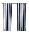 Coastal Stripe Light Filtering Grommet Outdoor Curtain Panel 50" x 96" Black