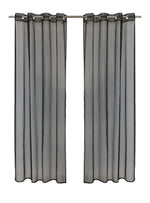 CommonWealth No Se'em Sheer Grommet Outdoor Curtain Panel 50" x 108" Black