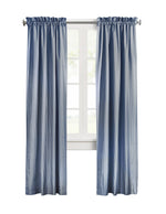 Ticking Stripe Room Darkening Pole Top Curtain Panel Pair each 40" x 54" Navy