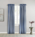 Ticking Stripe Room Darkening Pole Top Curtain Panel Pair each 40" x 63" Navy