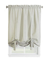 CommonWealthTicking Stripe Room Darkening Pole Top Tie-up Curtain 40" x 63" Sage