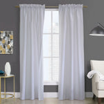 Prescott Room Darkening Pole Top Curtain Panel Pair each 40" x 84" White