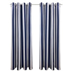 Seascapes Stripes Light Filtering Grommet Outdoor Panel Pair each 50" x 108"