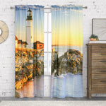 Photo Real Lighthouse Light Filtering Pole Top Curtain Pair each 38" x 84" Multi