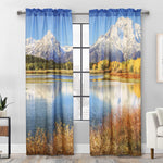 Photo Real Mountains Light Filtering Pole Top Curtain Pair each 38" x 84" Multi