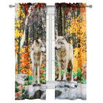 Photo Real Wolves Light Filtering Pole Top Curtain Pair each Panel 38" x 84" Multi