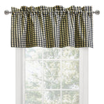 CommonWealthCheckmate Room Darkening Pole Top Flat Valance 40" x 15" Navy