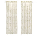 CommonWealth Home Fashions Limoges Sheer Rod Pocket Curtain Panel 55" x 63" Ivory