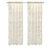 CommonWealth Home Fashions Limoges Sheer Rod Pocket Curtain Panel 55" x 84" Ivory