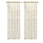 CommonWealth Home Fashions Limoges Sheer Rod Pocket Curtain Panel 55" x 84" Ivory