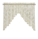 CommonWealthLimoges Sheer Rod Pocket Swag Valance Set 72" x 32" Ivory