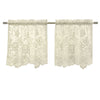 CommonWealthLimoges Sheer Rod Pocket Curtain Tiers Pair each 55" x 24" Ivory