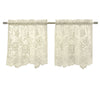 CommonWealthLimoges Sheer Rod Pocket Curtain Tiers Pair each 55" x 36" Ivory