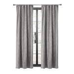 CommonWealthSeren Room Darkening Dual Header Curtain Panel 50" x 63" Silver