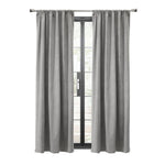 CommonWealthSeren Room Darkening Dual Header Curtain Panel 50" x 95" Silver