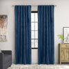 CommonWealthSeren Room Darkening Dual Header Curtain Panel 50" x 63" Dark Blue