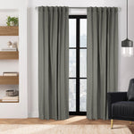 CommonWealthGalati Room Darkening Dual Header Curtain Panel 52" x 108" Charcoal