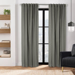 CommonWealthGalati Room Darkening Dual Header Curtain Panel 52" x 63" Charcoal