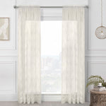 CommonWealthMona Lisa Sheer Rod Pocket Curtain Panel 56" x 84" Eggshell