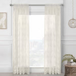 CommonWealthMona Lisa Sheer Rod Pocket Curtain Panel 56" x 63" Eggshell