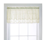 CommonWealth Home Fashions Hathaway Sheer Rod Pocket Flat Valance 54"x17" Cream