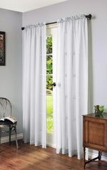 CommonWealthCote d'Azure Sheer Rod Pocket Curtain Panel 56" x 63" White