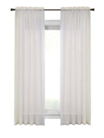 CommonWealthCote d'Azure Sheer Rod Pocket Curtain Panel 56" x 63" Ivory