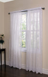 CommonWealthHathaway Sheer Rod Pocket Curtain Panel 54" x 96" White