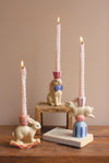 Ceramic Bunny Taper Candle Holder Set – Spring Decor