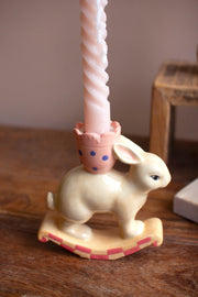 Easter Bunny Candle Holders – Glazed Ceramic Trio