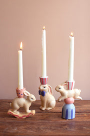 Whimsical Spring Candle Holders – Bunny Design Trio