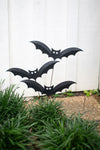 Handpainted Metal Bat Plant Stakes – Halloween Set of 3