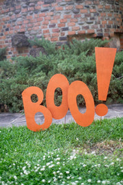 Painted Metal Halloween Boo Yard Stakes – Spooky Outdoor Decor by Kalalou