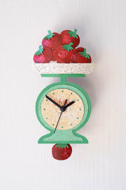 Hand Painted Tomato Kitchen Wall Clock – Vintage Style Decor