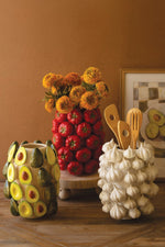 Handcrafted Ceramic Vase with Tomatoes – 10.5
