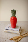 Orange Ceramic Carrot Vase – Whimsical Farmhouse Accent by Kalalou