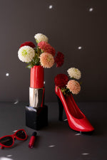 Lipstick & High Heel Vases 11"H – Multi-Color Glazed Ceramic Decorative Vases Set Of 2 By Kalalou