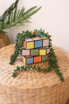 Retro Multi-Color Ceramic Bud Vase – Tabletop Accent