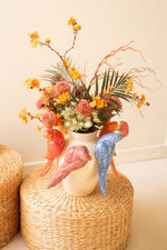 Ceramic Parrots Vase 11.5"H Multicolor Glazed Decorative Accent by Kalalou