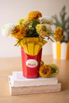 Red and Gold Whimsical Vase – Playful Home Decor