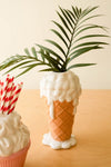 Ceramic Ice Cream Cone Vase Vanilla Flavor Fun Decor