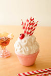 Ceramic Pink Cupcake Vase Fun Tabletop Accent