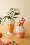Small Ceramic Cupcake Vase for Shelf or Table