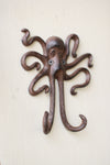 Cast Iron Octopus Hook in Distressed Black