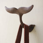 Cast Iron Whale Tail Wall Hook 3.54"H – Distressed Coastal Iron Hook, Set of 4 by Kalalou