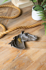 Horse Figure Cast Iron Trinket Dish – 1" Tall Square Catchall by Kalalou