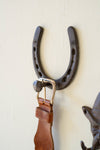 Rustic Cast Iron Horseshoe Wall Hook for Entryway Storage