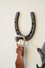 Rustic Cast Iron Horseshoe Decorative Wall Hook for Keys and Leashes, Set of 4 By Kalalou