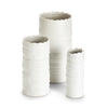 Two's Company CYC030-S3 Set of 3 White Organic Rings Cylinder Vase